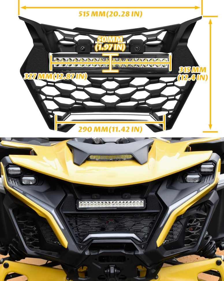 Решетка радиатора с LED фарой для квадроцикла Can-Am Maverick R & R MAX X RS 2024+ 708500007 ATJPH0166