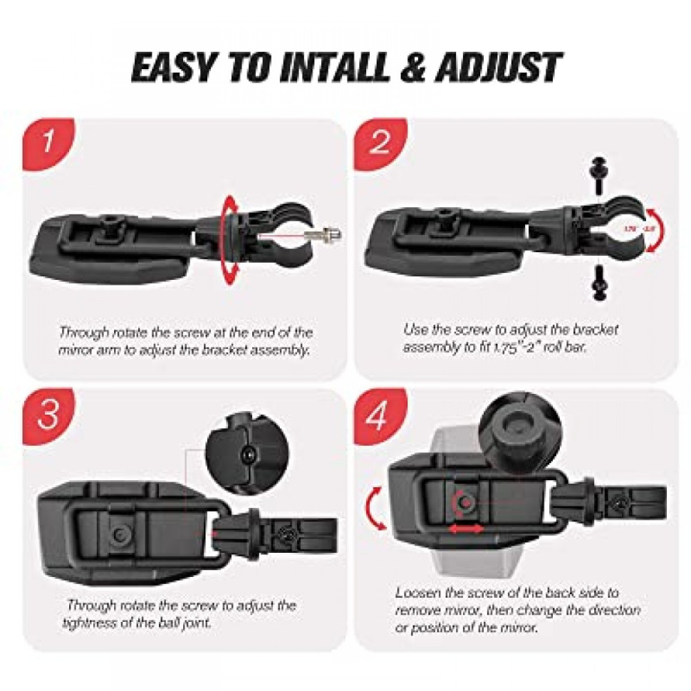 Комплект зеркал UTV под трубу 1.75-2.0 B0106-05101BK B0106-05101BK