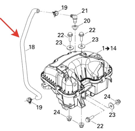 Патрубок корпуса воздушного фильтра Can-Am G1 Outlander / Renegade 11-12 707800428 707800428