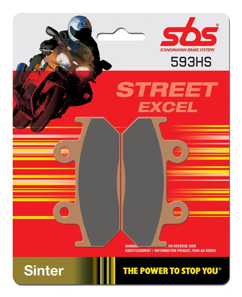 Тормозные колодки SBS, передние Sinter 593HS 593hs