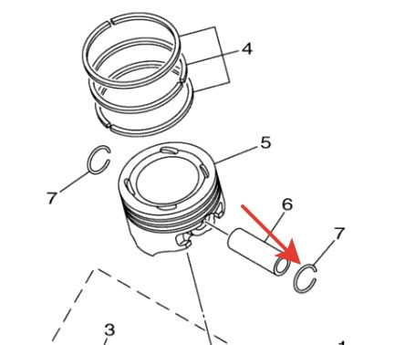 Стопор поршневого пальца Yamaha Grizzly 300 12-13 1SC-E1634-00-00 1SC-E1634-00-00