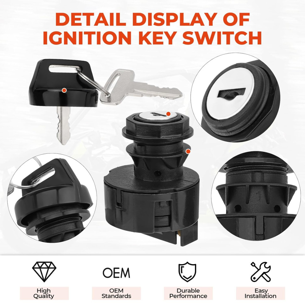 Замок зажигания RiderLab 4pin 4 положения для Polaris General RZR XP 900 1000 401605 4016058 4016058N