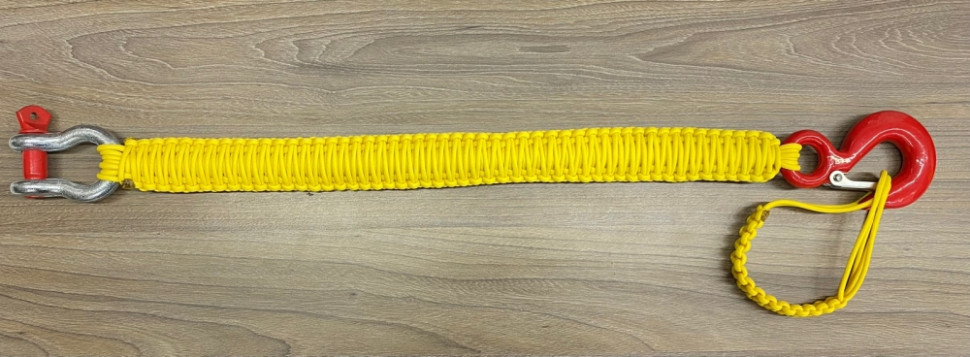 Трос-удлинитель из паракорда для лебедки желтый (красный крюк) Желтый