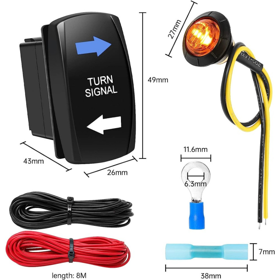 Комплект поворотников для квадроцикла /багги /UTV /SxS Can-Am Maverick /Commander /Polaris RZR /Ranger /Yamaha Viking /Wolverine /Odes /Stels TSK99 TSK99