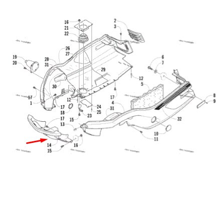 Бампер снегохода, оригинальный Arctic Cat Bearcat 3706-151 3706-151