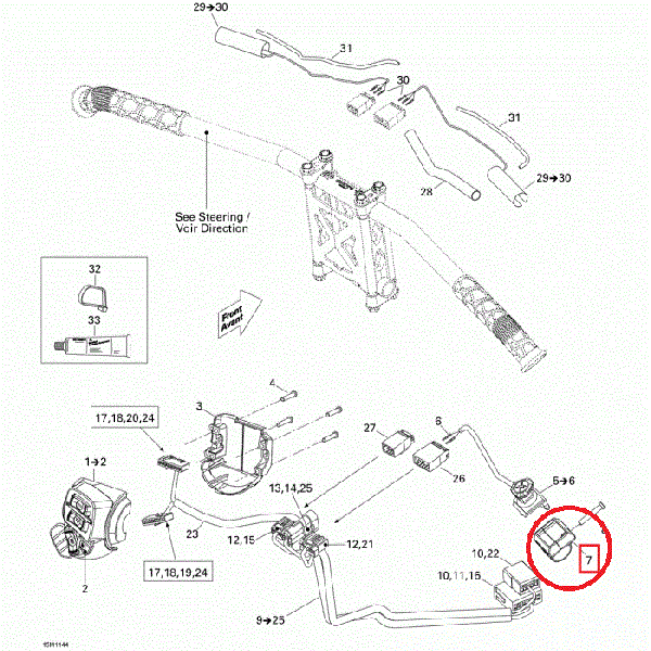 Кронштейн кнопки экстренной остановки двигателя BRP Ski Doo 515176825