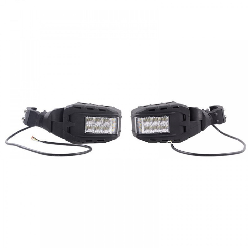 Зеркала заднего вида c поворотниками и фарами для Can-Am Maverick X3 /Commander /Maverick Sport /Traxter /Maverick /Polaris RZR /Yamaha Viking /Rhino /Wolverine /YXZ1000 /Honda Pioneer /Talon Rider Lab Reflect 64011 64011R