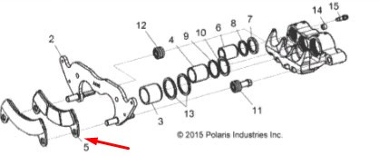 Тормозные колодки 2 суппорта RZR XP Turbo передние 2206231