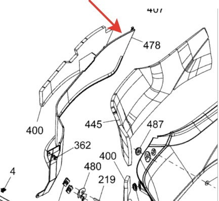 Левая боковая панель BRP Spyder RT 2013+ 705006820  705006820