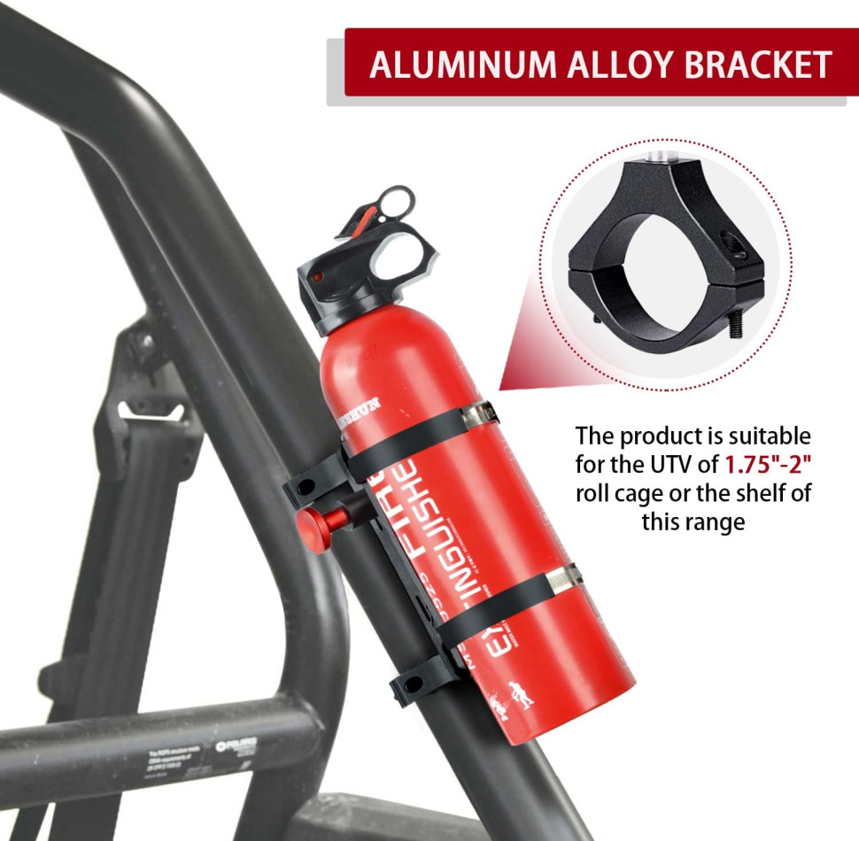 Крепление огнетушителя быстросьемное Kemimoto для Polaris RZR CanAm Commander Maverick FTVFE001BK