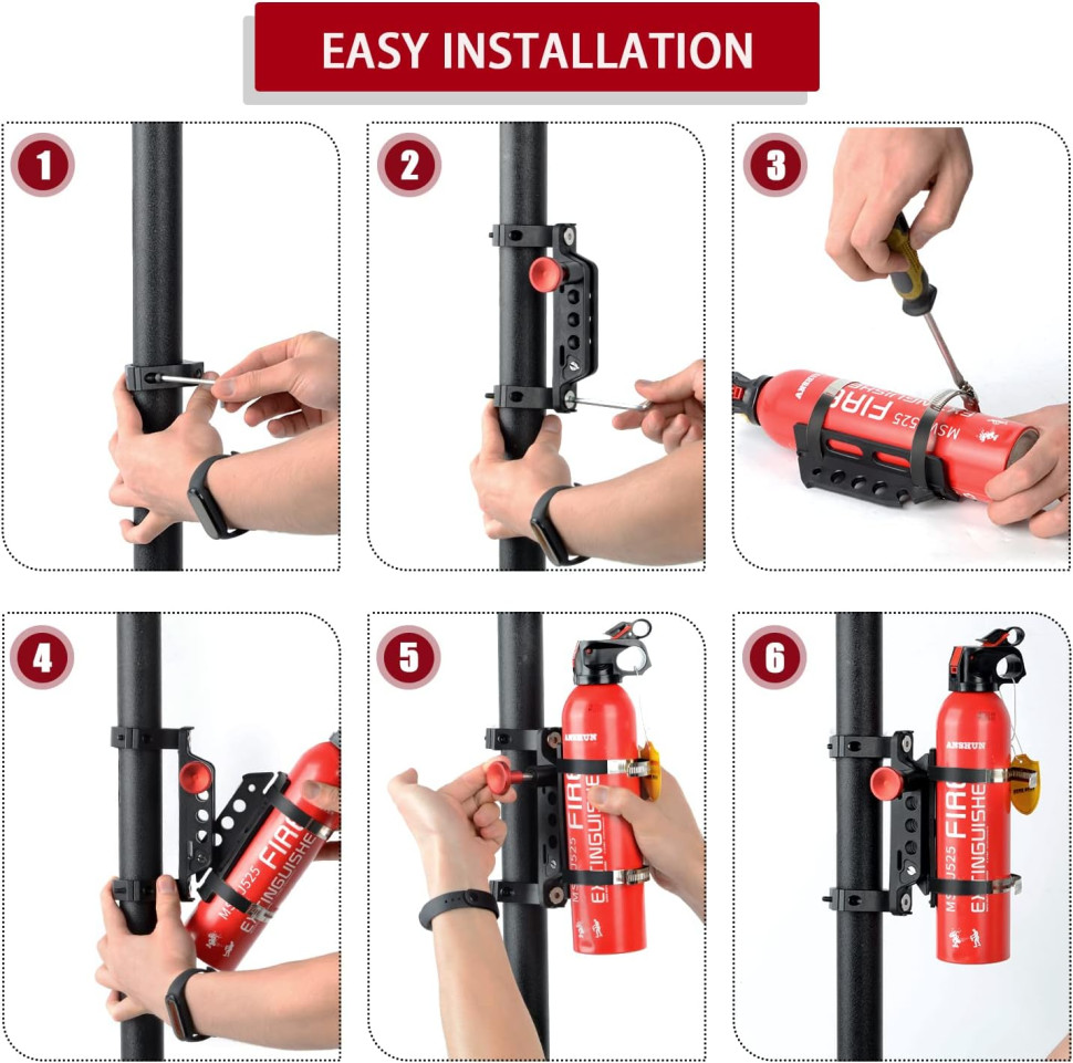 Крепление огнетушителя быстросьемное Kemimoto для Polaris RZR CanAm Commander Maverick FTVFE001BK
