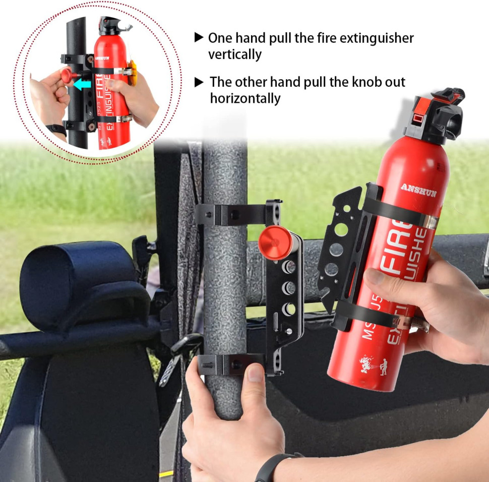 Крепление огнетушителя быстросьемное Kemimoto для Polaris RZR CanAm Commander Maverick FTVFE001BK