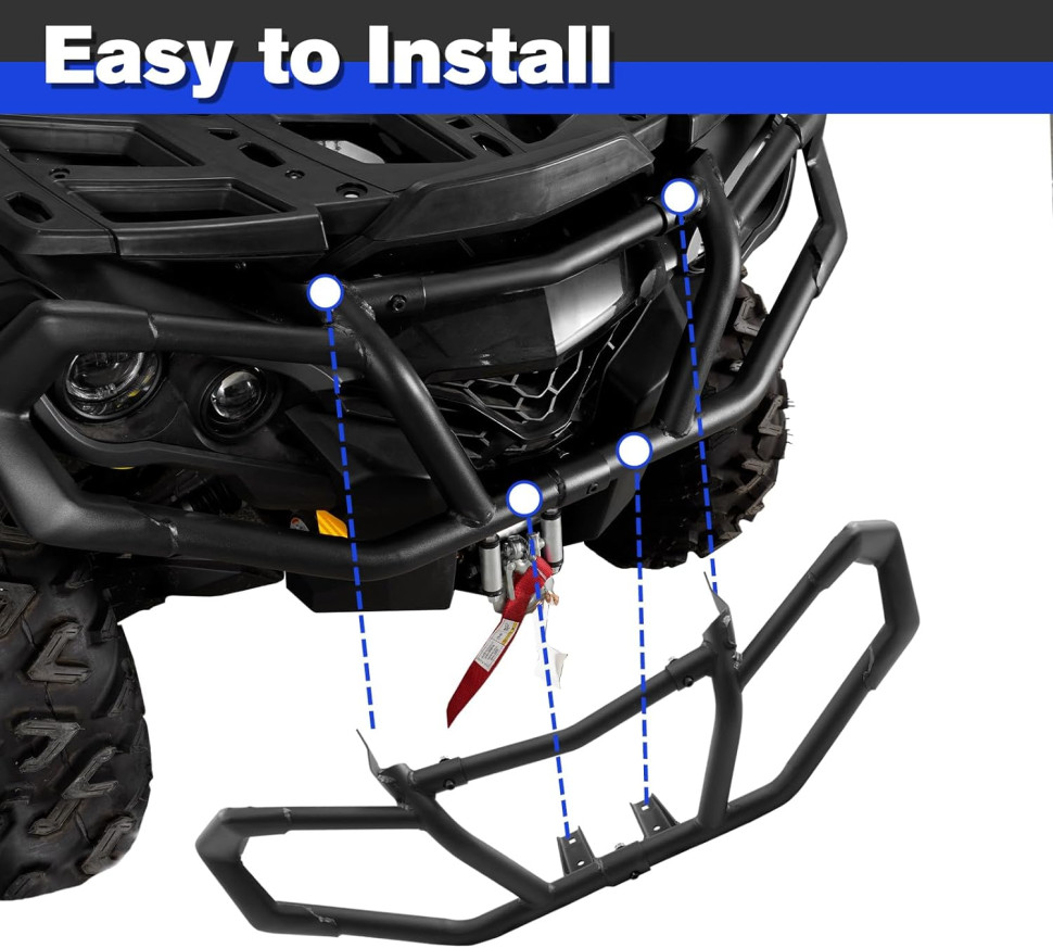 Бампер передний GorillaWorks для BRP Can Am Outlander G2 715004837 715000947 /705014128 FB837 с металлическими уголками