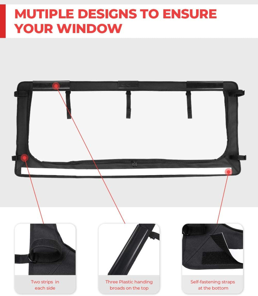 Заднее стекло виниловое Kemimoto для Polaris Ranger 900 / 1000 Full Size B0110-00802