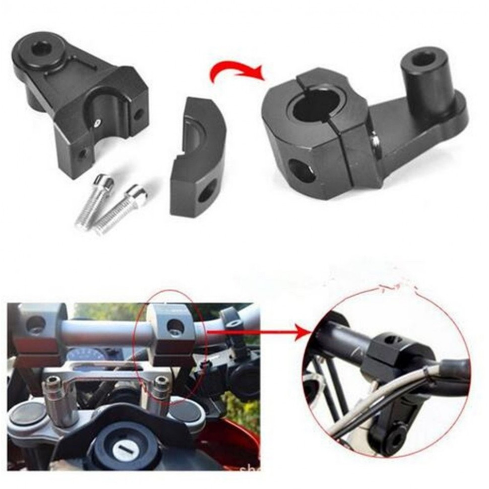 Проставки руля квадроцикла /снегохода 2" 5,06СМ под руль 22 и 28мм универсальные черные HR100 HR100