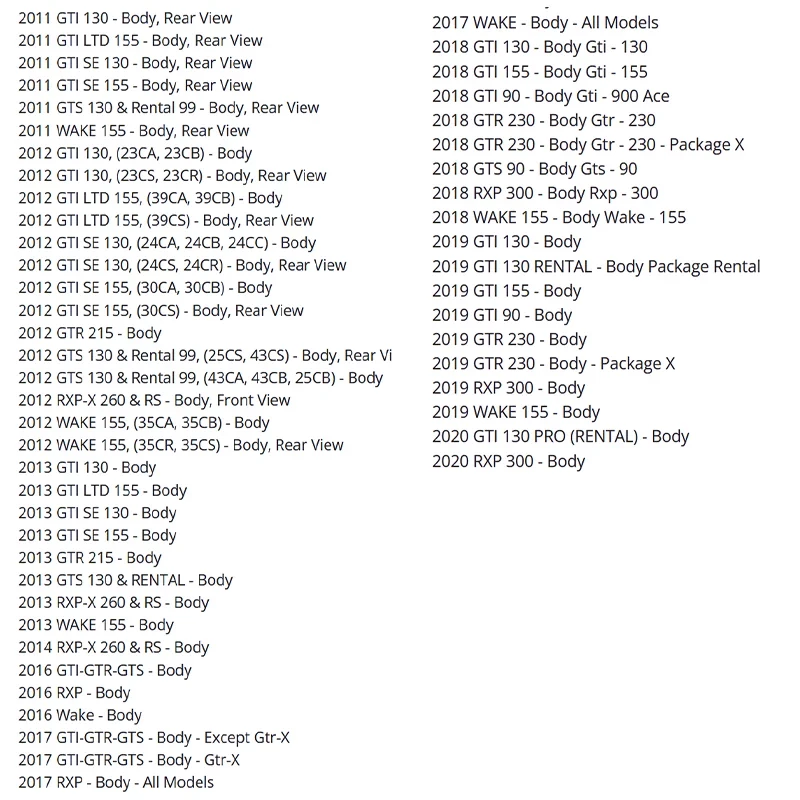 Бампер передний для гидроцикла BRP Seadoo GTI GTS GTR RXP 130 155 230 260 300 291003064 291005401 291004277 291005401N