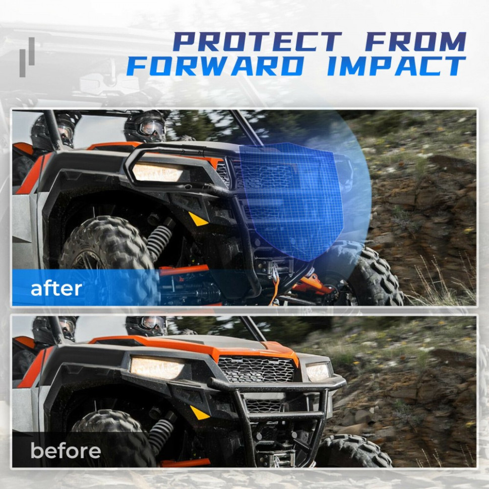 Комплект досборки переднего бампера Polaris General 2016+ 2881525 Kemimoto B0101-01801BK B0101-01801BK