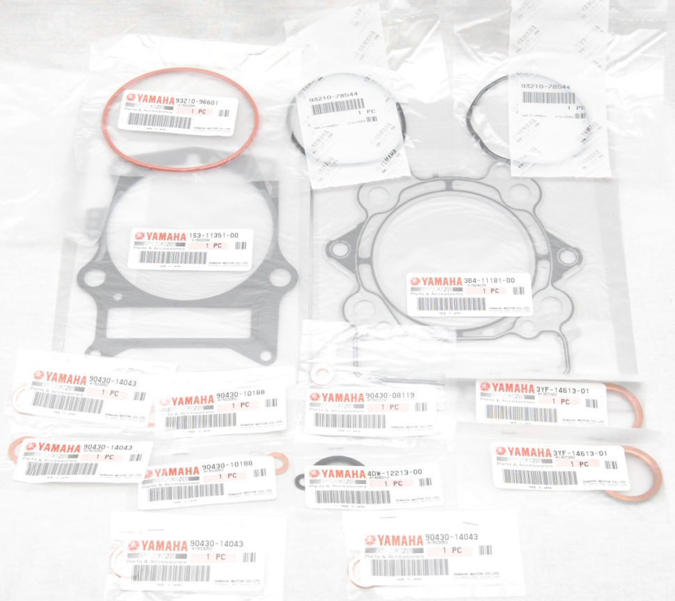 Прокладки цилиндра квадроцикла Yamaha Grizzly / Raptor / Rhino / 1S3-11351-00-00 + 3B4-11181-00-00 + 93210-96601-00 + 93210-78544-00 + 90430-08119-001 + 4DW-12213-00-00 + 90430-14043-00 + 90430-10188-00 + 3YF-14613-01-00 / AS-W0001-00-00