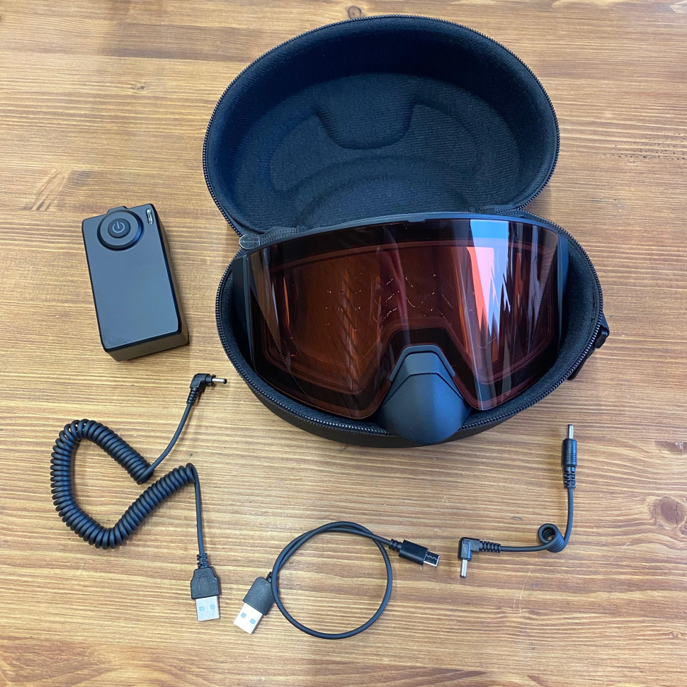 Снегоходные очки с подогревом HeatVue Dual pink lens (розовая линза) w/c HB-20A-pink-w/c