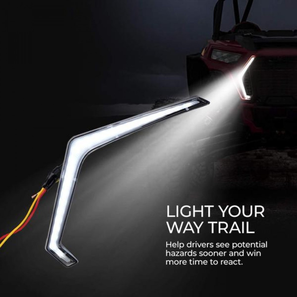 Дневные ходовые огни с поворотниками Polaris RZR 1000 Turbo 2019 +Kemimoto B0803-00501 B0801-02101CL 2884053, 2884871