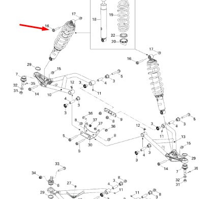 Болт амортизатора BRP M10 X 55 207605546