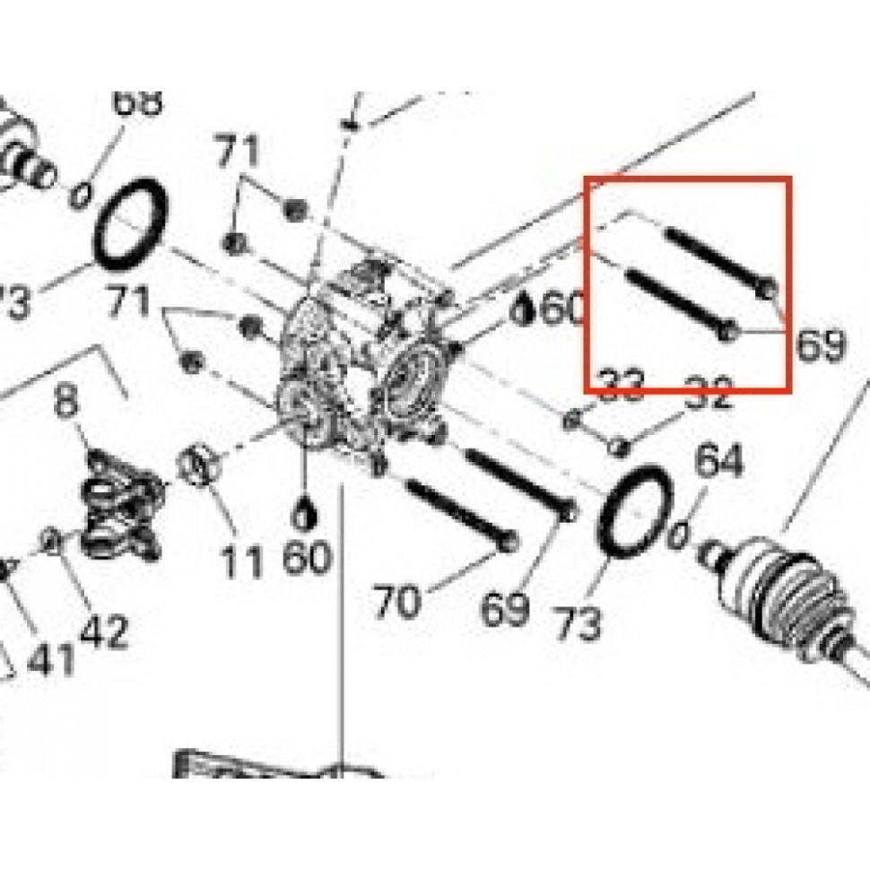 Болт заднего редуктора m10x130 BRP 230603036 230603036