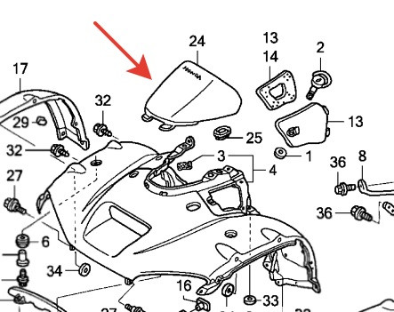 Крышка приборной панели Honda TRX 680 Rincon 83450-HN8-A60ZA 83450-HN8-A60ZA
