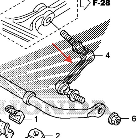 Стойка заднего стабилизатора левая, правая  Honda TRX 680 52320-HN8-003, 52320-HN8-F41 52320-HN8-F41