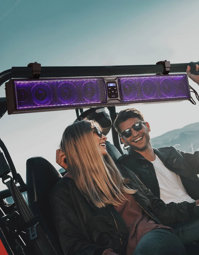 Аудиосистема саундбар для квадроцикла UTV лодки 8 Speaker 33'' RGB B0117-03006-BK крепление под трубу 1.75''-2.25''