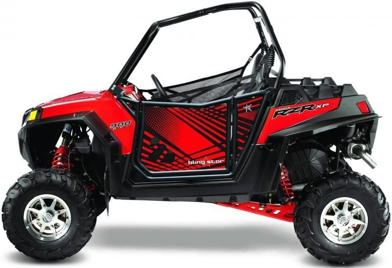 Комплект наклеек на двери Bling Star для Polaris RZR GRFX-2001-BR Красный
