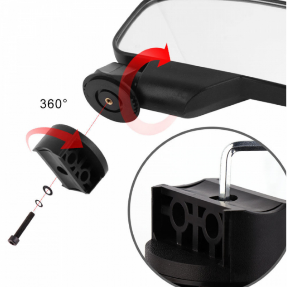 Зеркала для UTV прямоугольные для трубы 1,75" и 2" Can-Am /Polaris /Yamaha /ATV /Honda RM099CA /FTVMI017 RM99