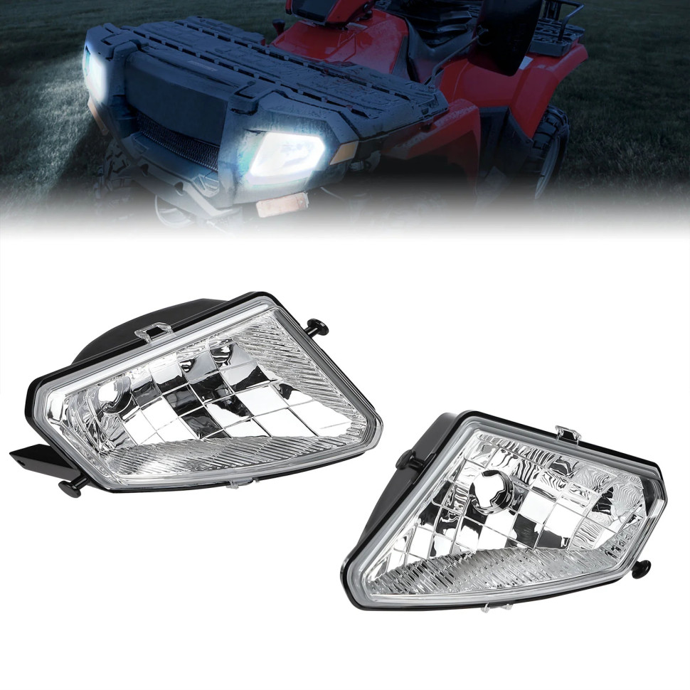 Комплект корпусов фар передних (левая + правая) Kemimoto для Polaris Sportsman 500/700/800 (2005-2013) 2410735 / 2410736 B0801-03801CL