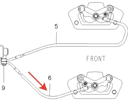 Тормозной шланг передний правый Polaris RZR 800/570 2008+ 1911037 1911037