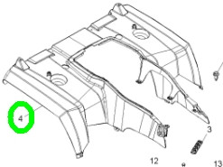 Крылья задние красные Polaris 500 Touring 2008-2013  5437092-293