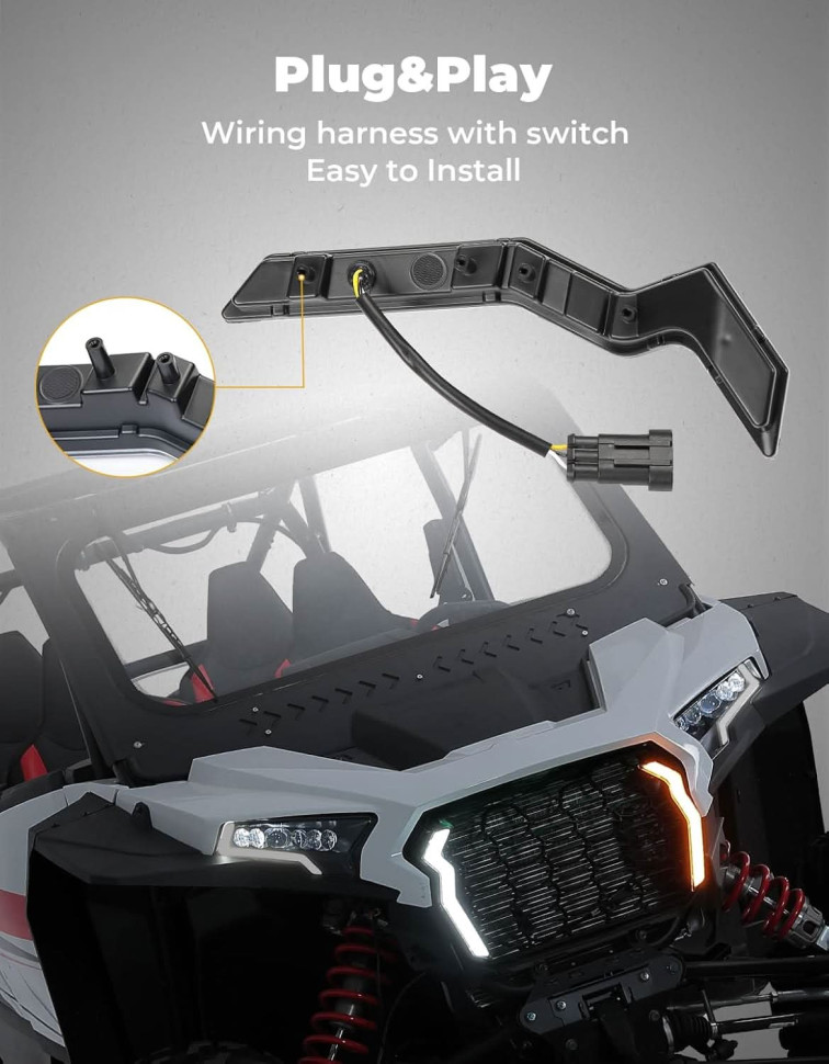 Комплект светодиодных ДХО с поворотниками для квадроцикла Polaris RZR XP 1000 / XP 4 1000 (2024+) 2889539 B0805-00213-CL