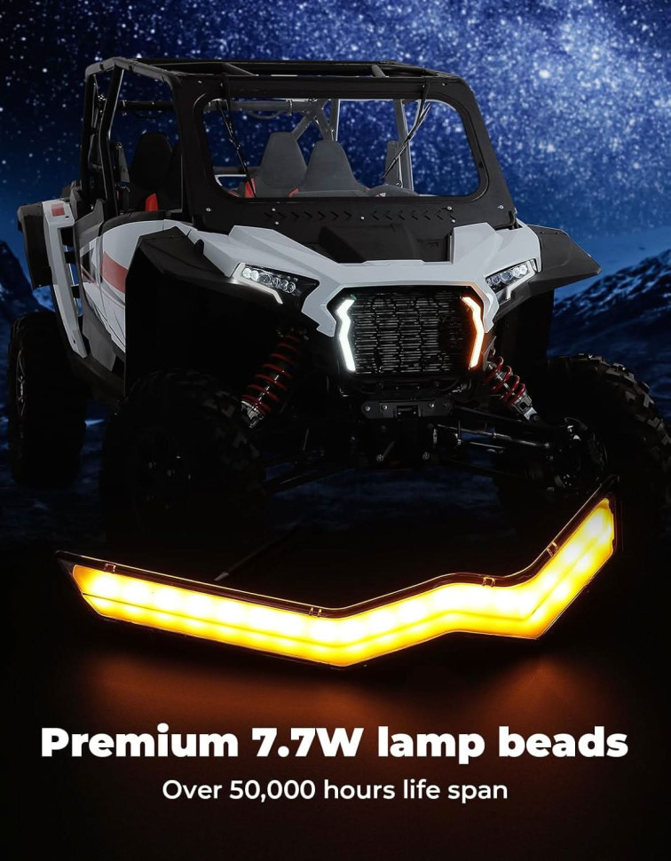 Комплект светодиодных ДХО с поворотниками для квадроцикла Polaris RZR XP 1000 / XP 4 1000 (2024+) 2889539 B0805-00213-CL