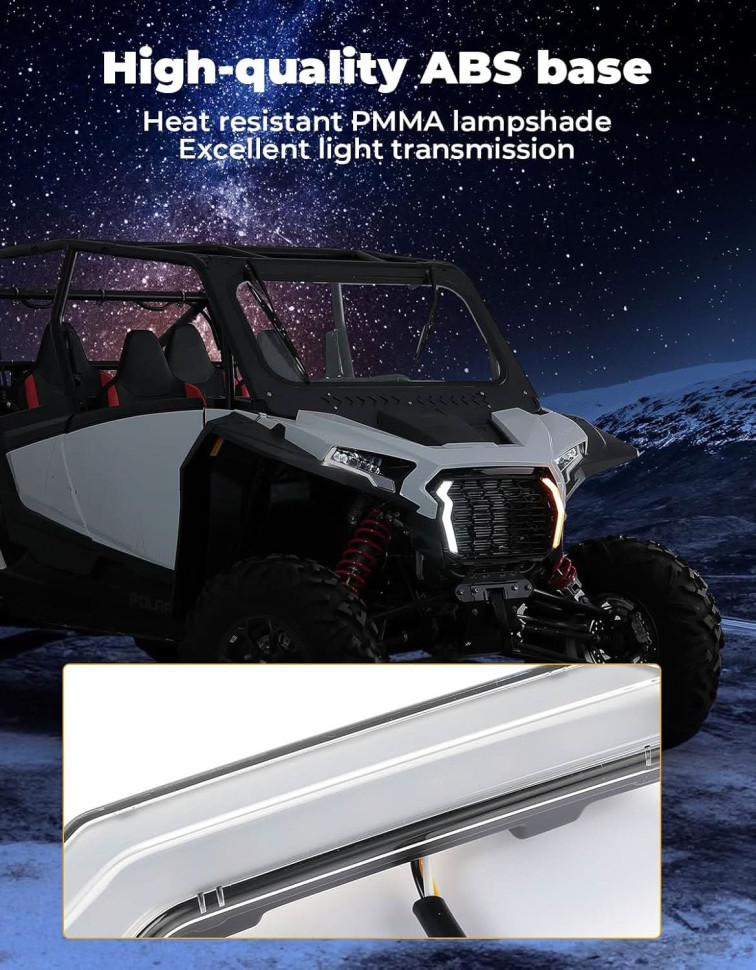 Комплект светодиодных ДХО с поворотниками для квадроцикла Polaris RZR XP 1000 / XP 4 1000 (2024+) 2889539 B0805-00213-CL