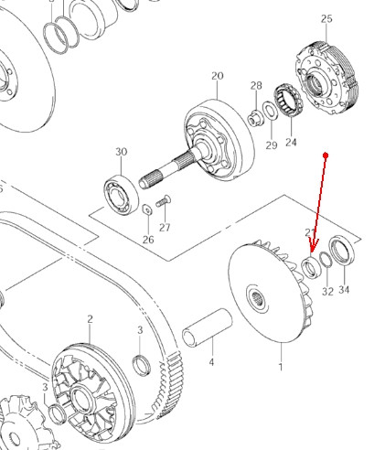 Втулка коробки передач / вариатора Suzuki Kingquad 750 21102-31G00