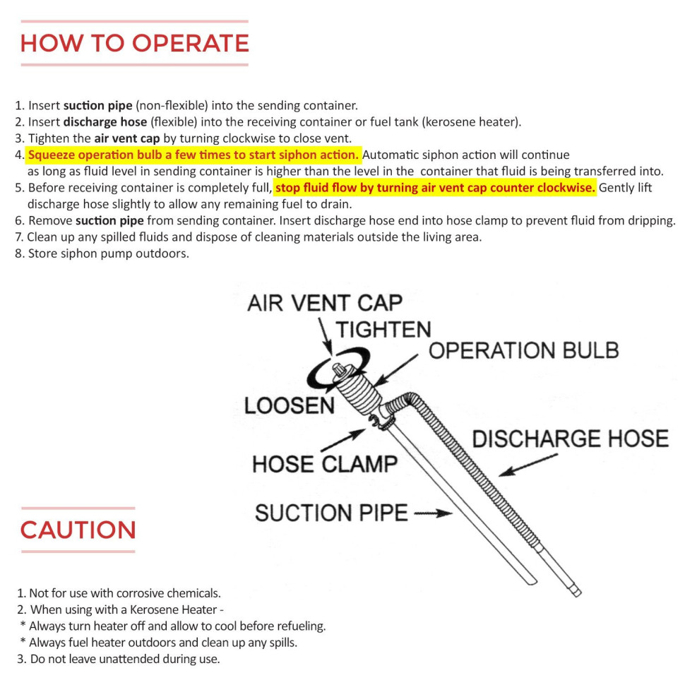 Сифон (ручной насос) для перекачки топлива TRDP14