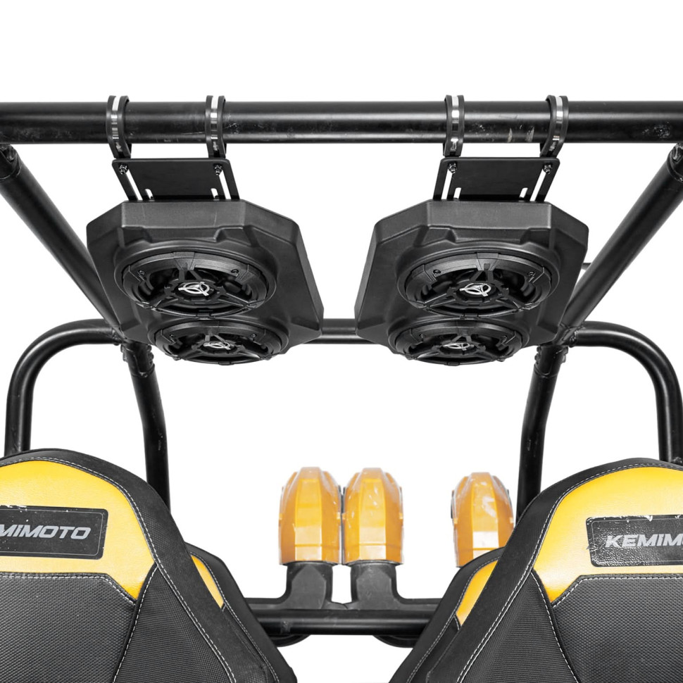 Аудиосистема под крышу UTV универсальная 6.5 Inch Speakers Fits 1.625-1.9in Roll Cages B0117-03001BK