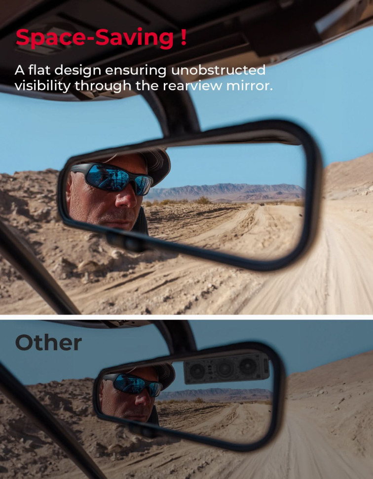 Аудиосистема под крышу UTV универсальная 6.5 Inch Speakers Fits 1.625-1.9in Roll Cages B0117-03001BK