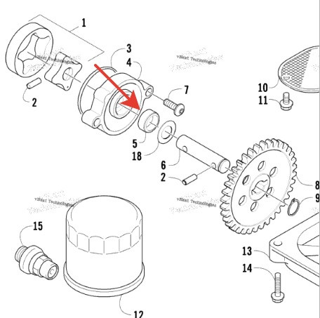 Сальник масляного насоса Arctic Cat 1000 TRV /Prowler /Wildcat /Thundercat /Mudpro /H2 2008+ 0812-047 0812-047