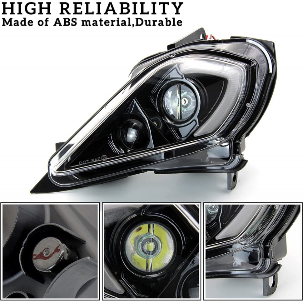 Комплект тюнинговых диодных фар с поворотниками Yamaha Raptor 700/350 /YFZ450 /Wolverine 450/350 5TG-84110-00-00 /5TG-84110-01-00 /5TG-84110-02-00 /5TG-84110-03-00 + 5TG-84310-00-00 /5TG-84310-01-00 /5TG-84310-02-00 /5TG-84310-03-00 Kemimoto B0801-02401CL