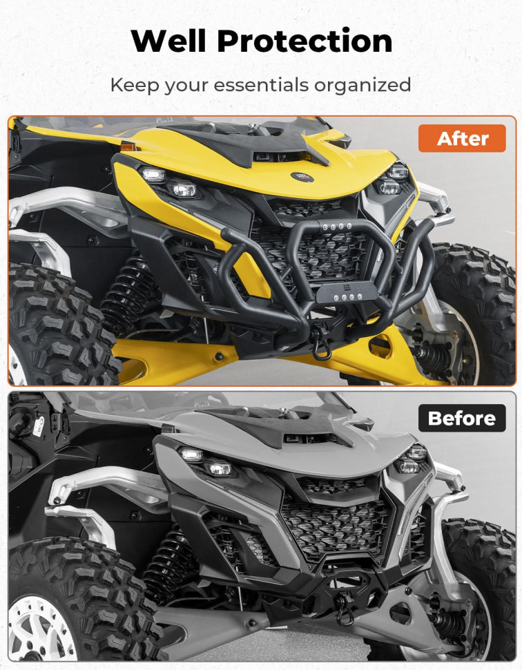 Передний спортивный бампер для квадроциклов Can-Am Maverick R / R MAX (2024-2026)  715007311 / 715007691 / 715010008 B0101-04609