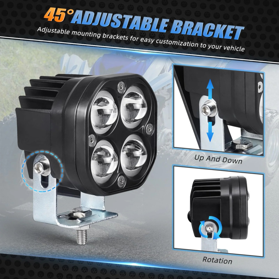 Светодиодные фары головного света Work Lights для квадроцикла Yamaha Raptor 700 / 700R 1PE-F1513-01-00, 1PE-F1514-01-00, 3131136601