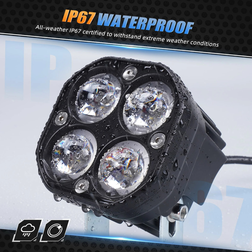 Светодиодные фары головного света Work Lights для квадроцикла Yamaha Raptor 700 / 700R 1PE-F1513-01-00, 1PE-F1514-01-00, 3131136601