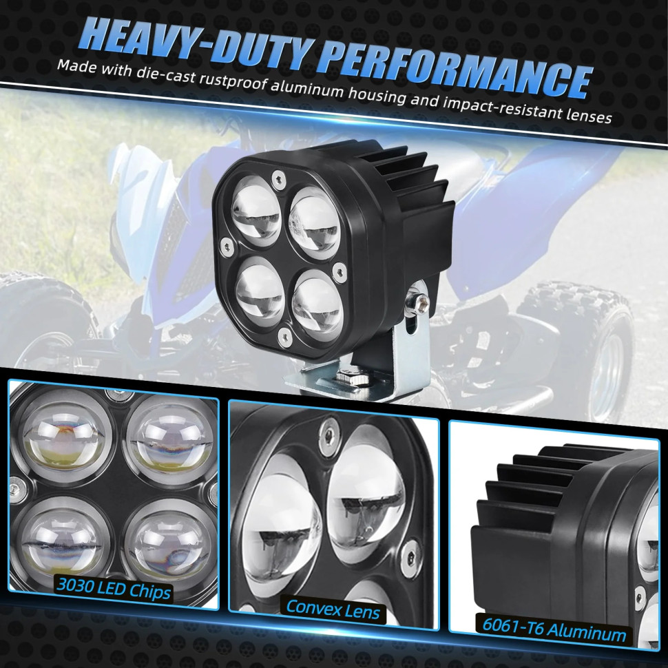 Светодиодные фары головного света Work Lights для квадроцикла Yamaha Raptor 700 / 700R 1PE-F1513-01-00, 1PE-F1514-01-00, 3131136601
