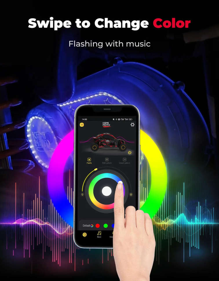 Крышка вариатора прозрачная с RGB-подсветкой для квадроциклов Polaris RZR XP 1000 / Ranger (2017-2021) 2207124 B0901-06202-CL