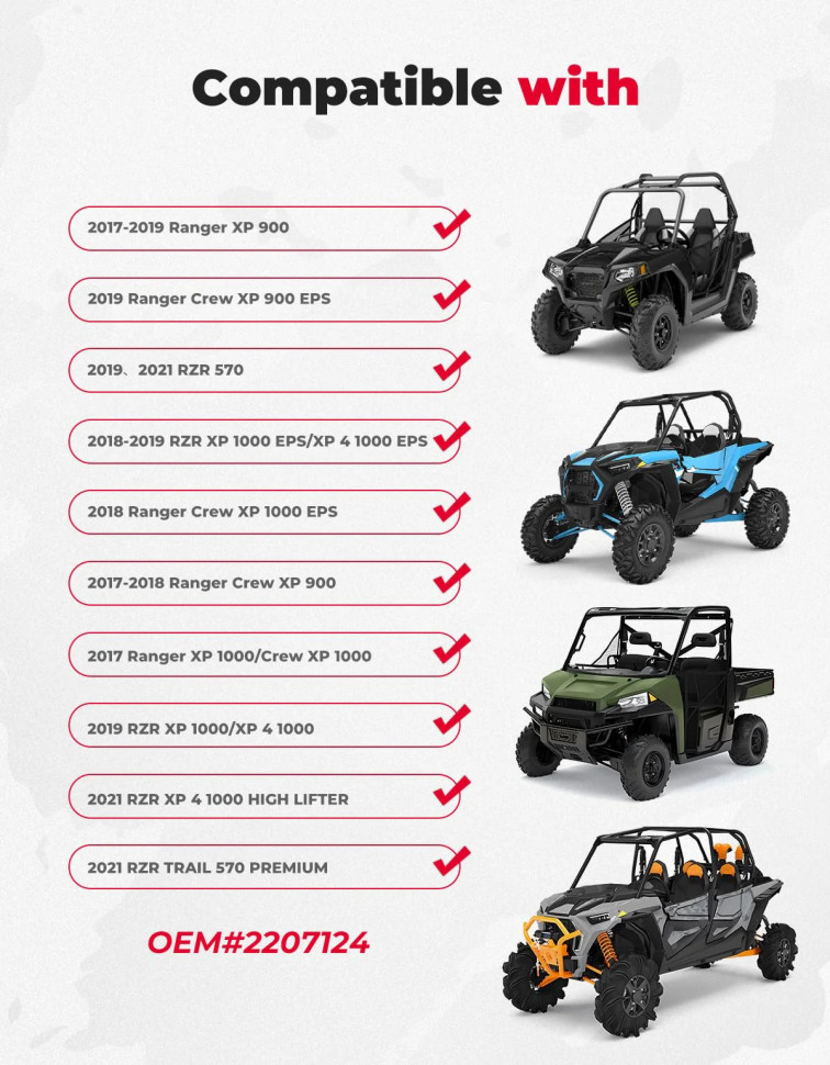 Крышка вариатора прозрачная с RGB-подсветкой для квадроциклов Polaris RZR XP 1000 / Ranger (2017-2021) 2207124 B0901-06202-CL