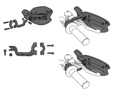 Защита рук Acerbis Uniko 1281-5905 Черный